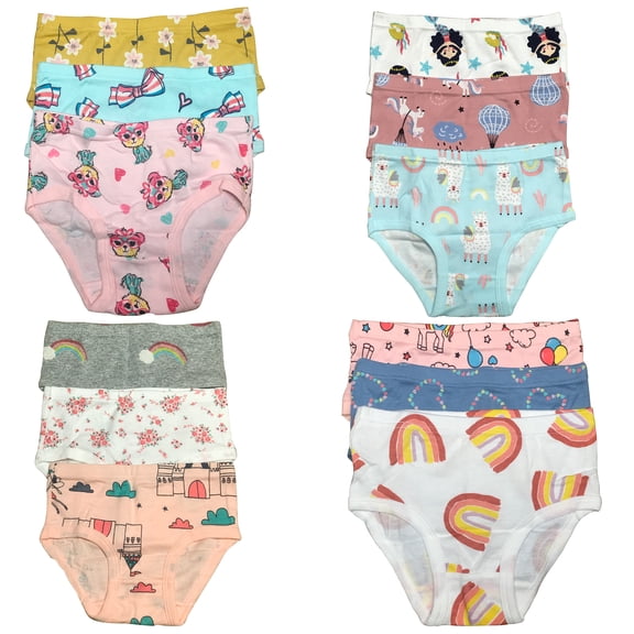 B&Q High-Quality Cotton Briefs in Convenient 12-Packs for Toddler Girls: Sizes 2T, 3T, 4T, 5T, 6T, 7T