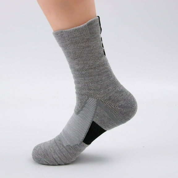 B&Q Mens Performance Cotton Athletic Casual Dress Crew Cushion Breathable Long Socks for Running Basketball Work Sports Hiking