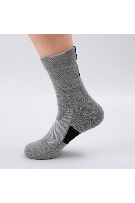 Mens Performance Cotton Athletic Casual Dress Crew Cushion Breathable Long Socks for Running Basketball Work Sports Hiking