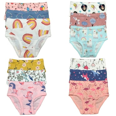 B&Q Premium Cotton Briefs 12-Pack for Toddler Girls (Sizes 2T, 3T, 4T, 5T, 6T, 7T) Comfortable and Stylish