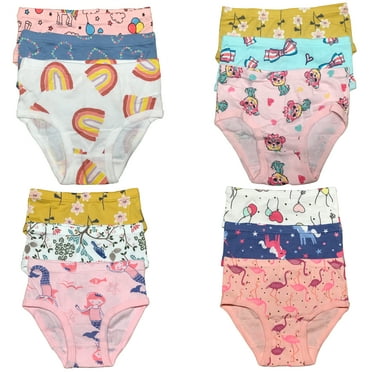 B&Q Premium Cotton Briefs for Toddler Girls: 12-Pack Assortment in Sizes 2T, 3T, 4T, 5T, 6T, 7T