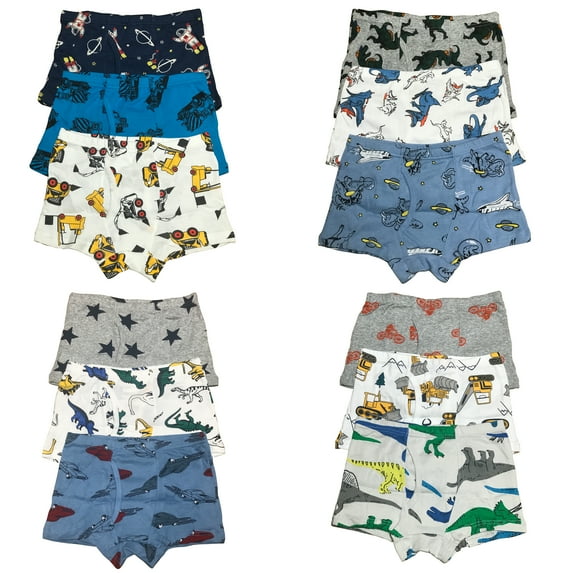B&Q Toddler Boys 12-Pack Cotton Boxer Briefs - Sizes 4T, 5T, 6T, 7T, 8T | Stylish and High-Quality Choice