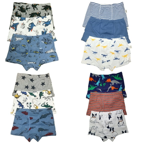 B&Q Toddler Boys 12-Pack Cotton Boxer Briefs - Sizes 4T-8T | Stylish and High-Quality Choice