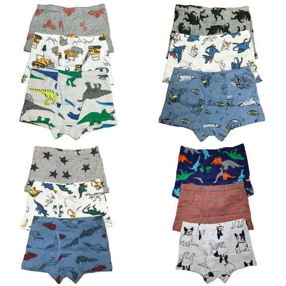 B&Q Toddler Boys 12-Pack Cotton Boxer Briefs - Sizes 4T-8T | Stylish and High-Quality Choice