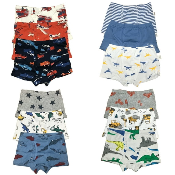 B&Q Toddler Boys 12-Pack Cotton Boxer Briefs - Sizes 4T-8T | Stylish and High-Quality Choice