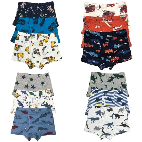 B&Q Toddler Boys Cotton Boxer Briefs - 12-Pack | Stylish and High-Quality Choice | Sizes 4T-8T