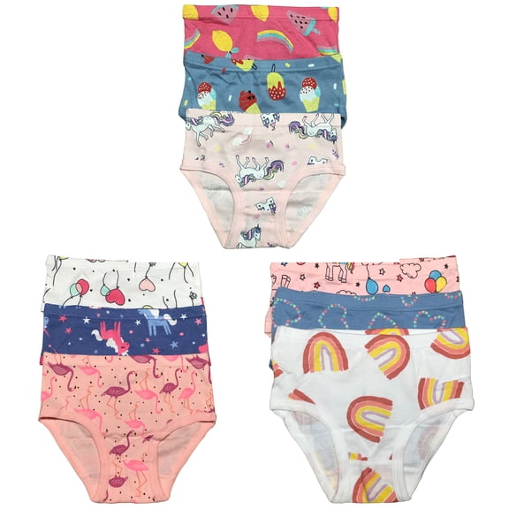 B&Q's 9-Pack Cotton Briefs for Toddler Little Girls and Kids | Sizes 2T-7T: Comfortable Underwear