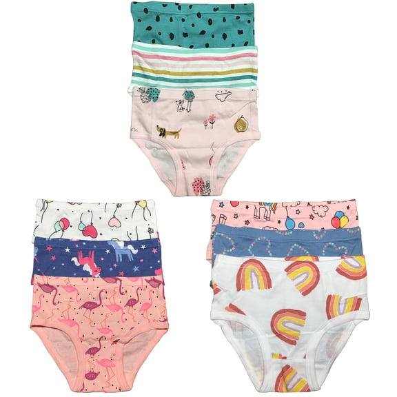 B&Q's 9-Pack Cotton Briefs for Toddler Little Girls and Kids | Sizes 2T-7T: Comfortable Underwear