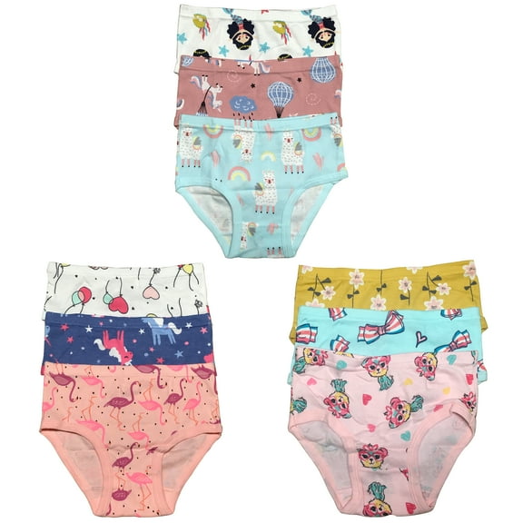 B&Q's 9-Pack Cotton Briefs for Toddler Little Girls and Kids | Sizes 2T-7T: Comfortable Underwear