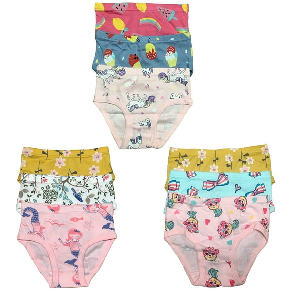 B&Q's Adorable Comfort: 9-Pack Stylish and Cozy Cotton Briefs for Toddler Little Girls | Sizes 2T-7T, Perfect for Everyday Wear
