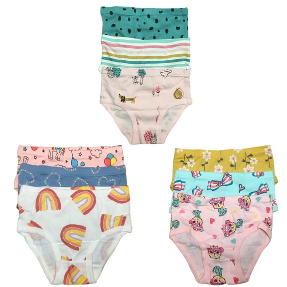 B&Q's Little Delights: 9-Pack of Cozy Cotton Briefs for Toddler Girls and Kids | Sizes 2T-7T - Discover Comfort and Style