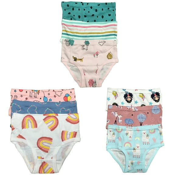 B&Q's Little Delights: 9-Pack of Cozy Cotton Briefs for Toddler Girls and Kids | Sizes 2T-7T - Discover Comfort and Style