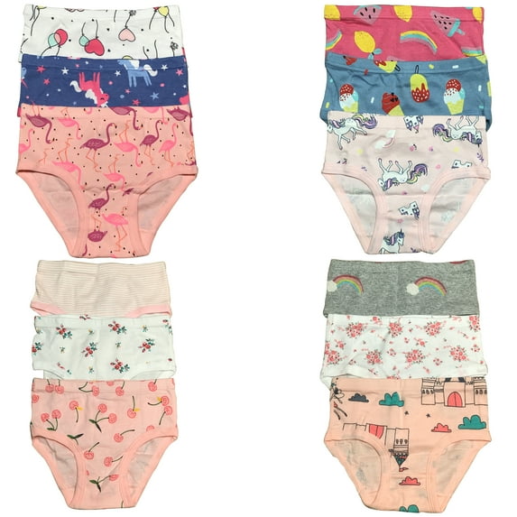 B&Q's Soft and Cozy Underwear Essentials: 12-Pack Cotton Briefs for Toddler Girls and Kids | Sizes 2T-7T | Elevate Comfort with Style