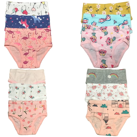 B&Q's Soft and Cozy Underwear Essentials: 12-Pack Cotton Briefs for Toddler Girls and Kids | Sizes 2T-7T | Elevate Comfort with Style