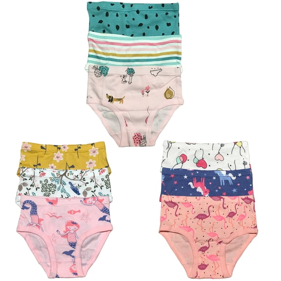 B&Q's Stylish and Cozy: 9-Pack Toddler Little Girls' Cotton Briefs | Sizes 2T-7T, Adorable Comfort at Its Best