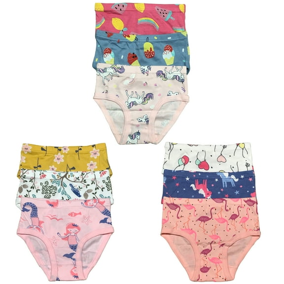B&Q's Stylish and Cozy: 9-Pack Toddler Little Girls' Cotton Briefs | Sizes 2T-7T, Adorable Comfort at Its Best