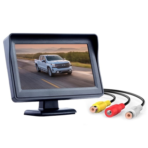 B-Qtech 4.3" Backup Camera Monitor, TFT LCD Rear View Reverse Display Screen with Dual Video Inputs, Universal for Car SUV Truck Van 12V