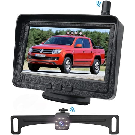 "B-Qtech 4.3"" LCD Backup Camera System with Waterproof Night Vision and 170° Rear View for Cars, Trucks, RVs"