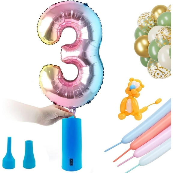 B-Qtech Electric Balloon Pump, Dual Nozzle Inflator for Foil, Latex & Animal Shapes with Extension Tube (12V 18W)