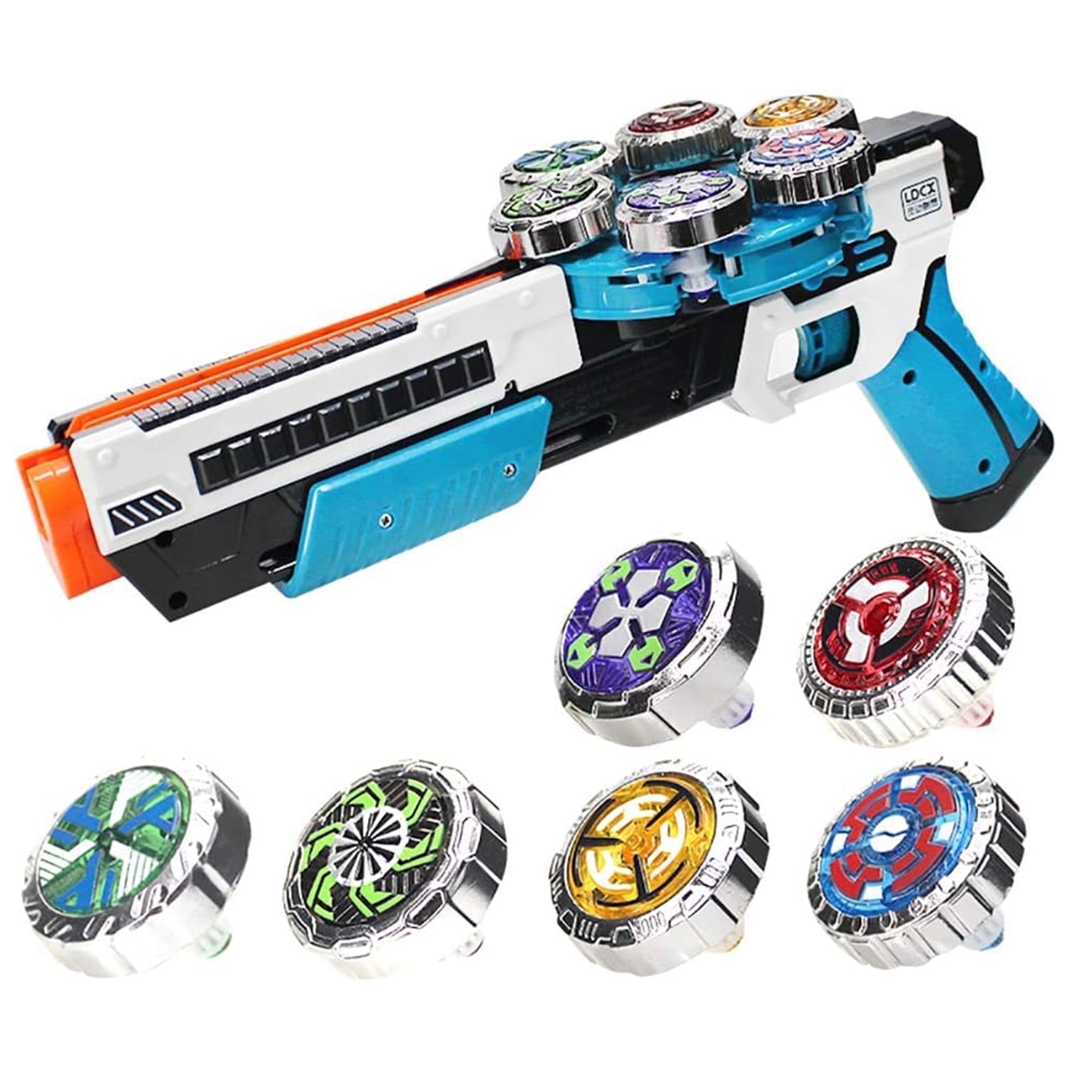 B-Qtech Battling Tops Set with Burst Launcher, 6 Pcs Magic Spinning Top, Hexa Core Motorized Detonation Toys (Multicolor)