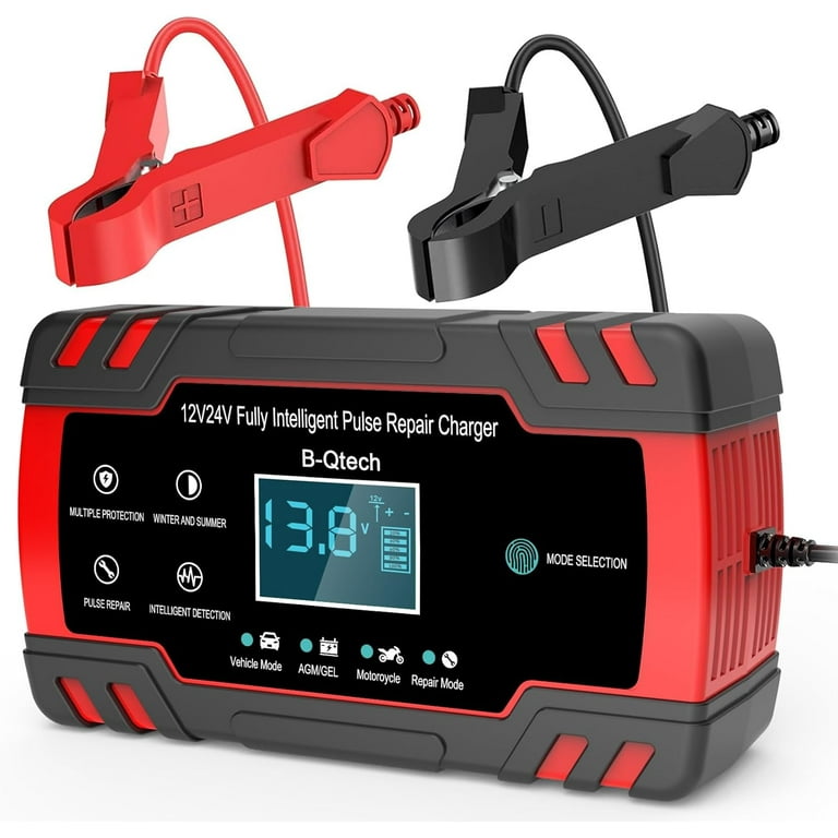 B-Qtech 12V/24V 2-150Ah Car Battery Charger, Repair Smart 