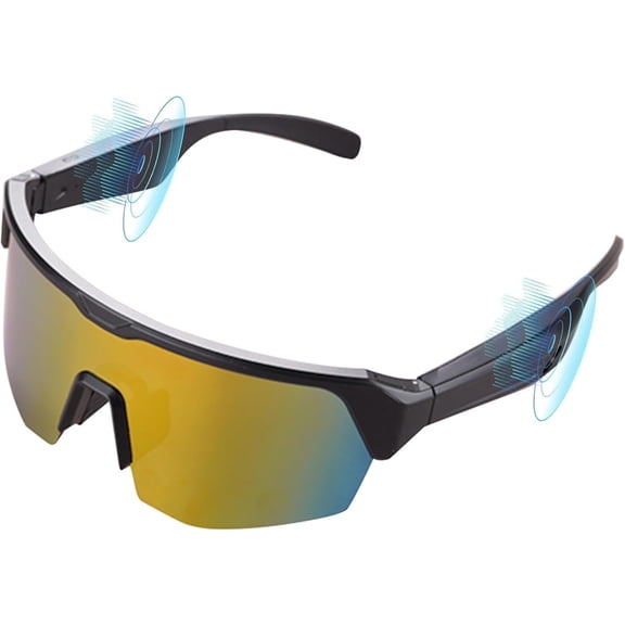 B-Qtech Cycling Smart Sunglasses with Polarized Lenses & Open-Ear Bluetooth Music, UV Protection for Outdoor Sports