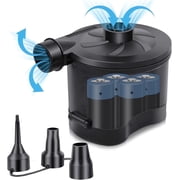 B-Qtech Battery Electric Air Pump with 3 Nozzles, Portable Inflator/Deflator for Pool Toys, Air Mattress & Camping