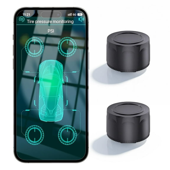 B-Qtech Motorcycle TPMS, Wireless Bluetooth 5.0 Tire Pressure & Temp Monitor with 2 Sensors, App Alerts for iOS/Android