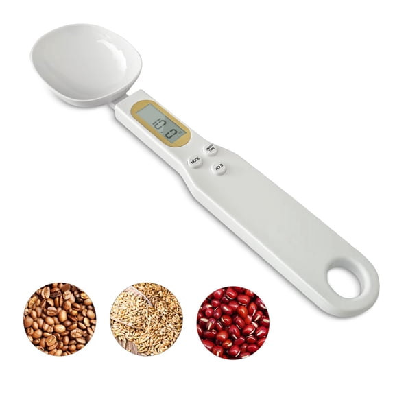 B-Qtech Digital Spoon Scale, 0.5g-500g Kitchen Food Scale with LCD Display, Measuring Spoon for Coffee, Flour, Milk, 4 Units g/oz/ct/gn