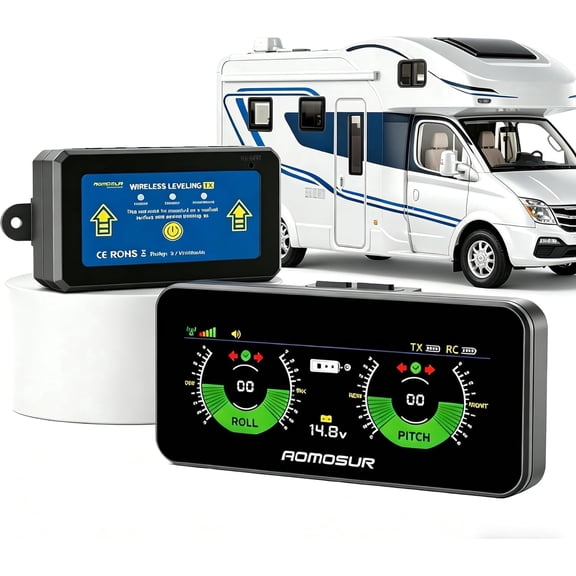 B-Qtech Wireless RV Leveling System, For RVs, Travel Trailer, Camper with Strong Wireless Signal, Extended Battery Performance