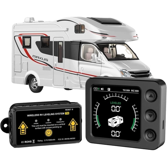 B-Qtech Wireless RV Leveling System, For RVs, Travel Trailers & Campers with Automatic Level Indicates, High-Precision 0.1 Measurement