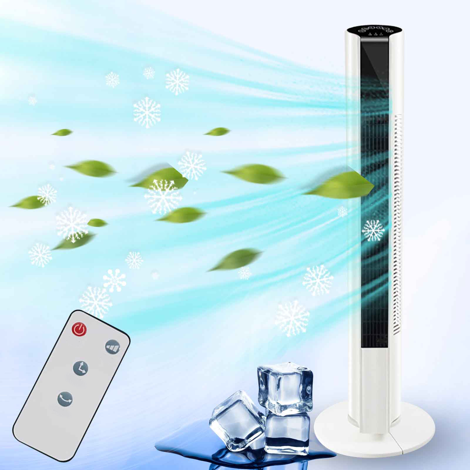 B Quiet Tower Fan For Bedroom Office Bladeless Oscillating Floor Fan ...