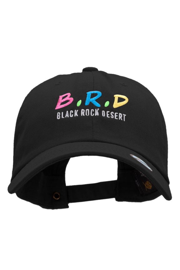 B.R.D. Embroidered Unstructured Cotton Twill Cap - Black OSFM