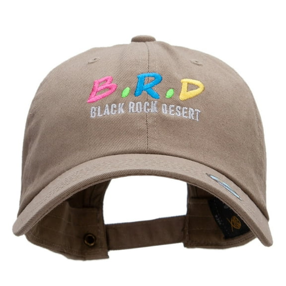 B.R.D. Embroidered Unstructured Cotton Twill Cap - Khaki OSFM