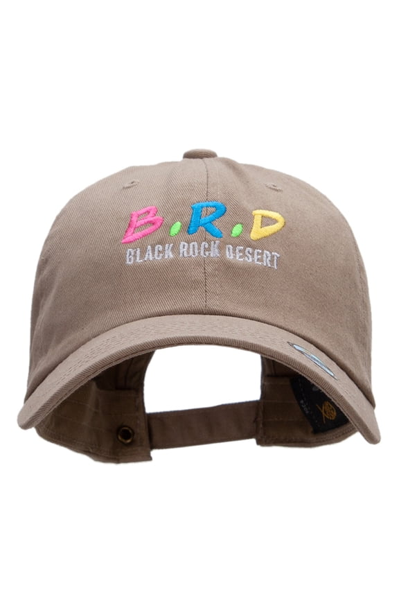 B.R.D. Embroidered Unstructured Cotton Twill Cap - Khaki OSFM