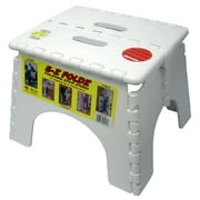 B&R Plastics 101-6 E-Z Foldz Step Stool - 9", White