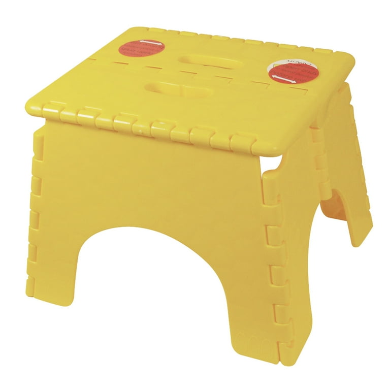 B R Plastics 9in. X 11.5in. Yellow EZ Folds Folding Step Stool 101 6Y