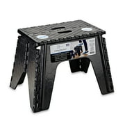 B&R Plastics 103-6BK E-Z Foldz Folding Step Stool - 12, Black