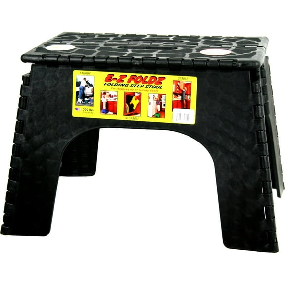 B&R Plastics 104-6BK Black 12" EZ Foldz Step Stool