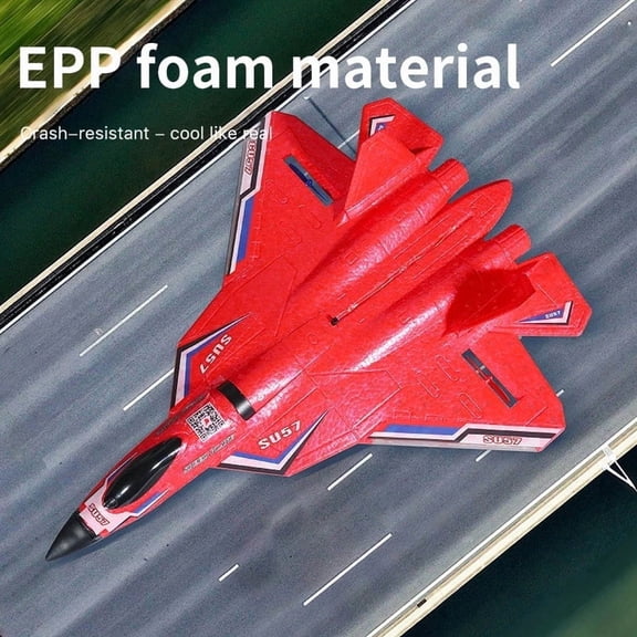 B Rc Su-57 Fighter Jet Airplane Remote Control Foam Plane With Led Lights For Hobbyists 120+ Meters Altitude Easy Fly Glow In Dark