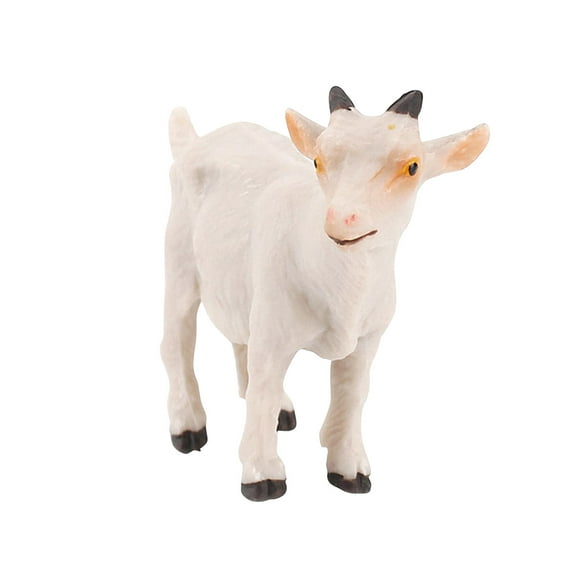 B Realistic Goat Figurine Animal Model Toy Hand Painted Simulation Plastic Farm Life Playset Desktop Display Collection Educational Gift For Kids Individual Figure