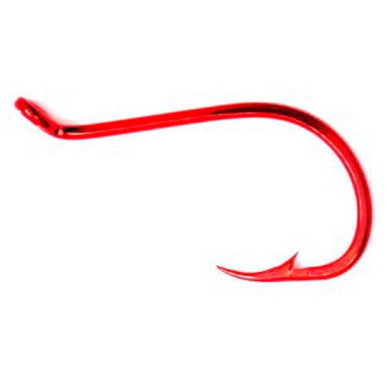 brad's fishing hooks Magnum Wigglers, Metallic Silver Red that have extra strength and durability making for one of the best hooks out there Brad's Ultra Sharp Octopus Hooks