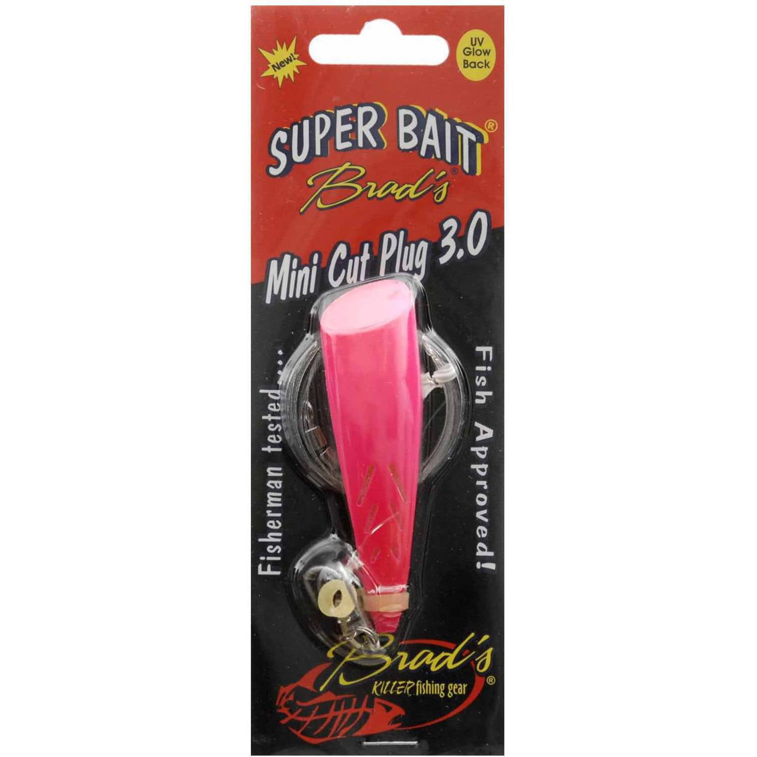 B.S. Fish Tales Super Bait Cut Plug 3, Hot Pink 