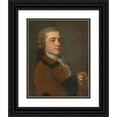 thumbnail image 1 of B.S. Henrich 12x14 Black Ornate Wood Framed Double Matted Museum Art Print Titled: Portrait of Berlin Opera Actor (1750-1770), 1 of 5