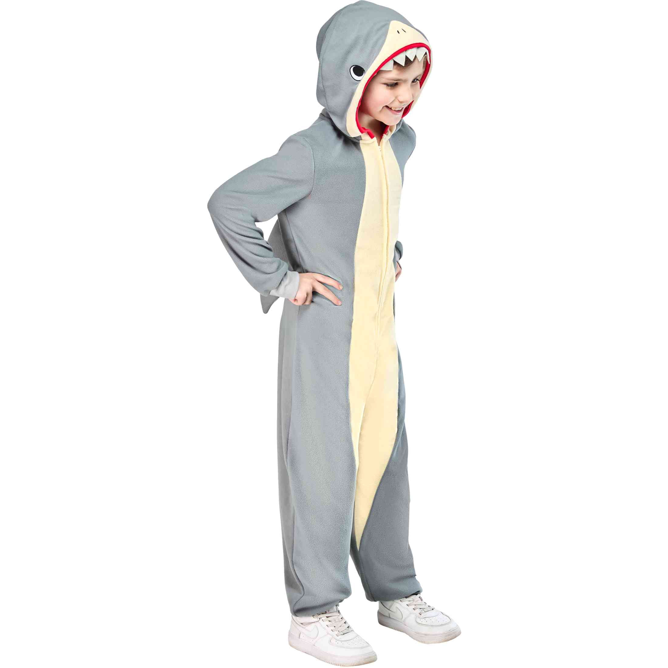 Shark Jumpsuit Halloween Costume for Children, Boy's Size XS (4/5), by Way to Celebrate