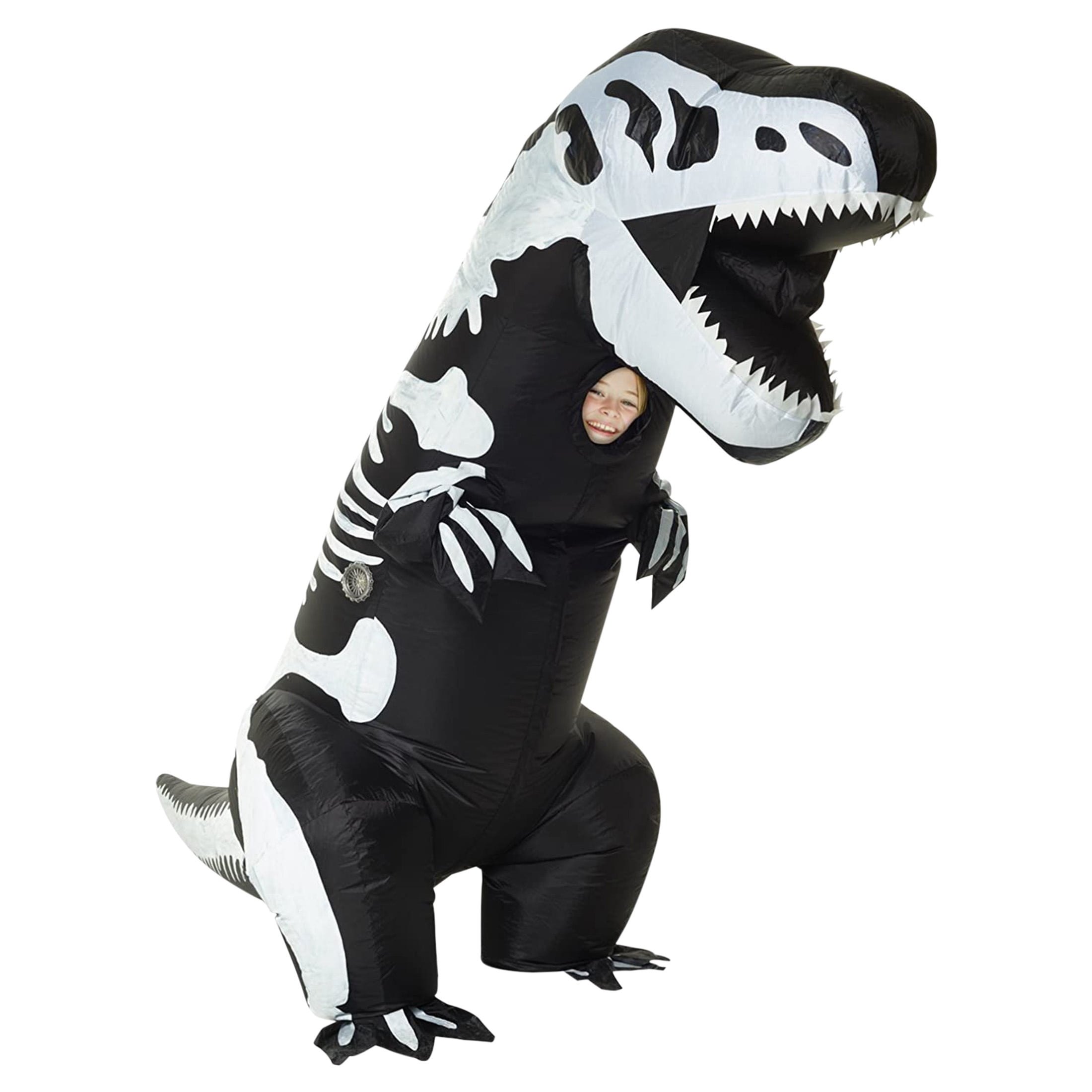 Skeleton T-Rex Inflatable Halloween Costume for Children, One Size Fit Most, by Morph Costumes