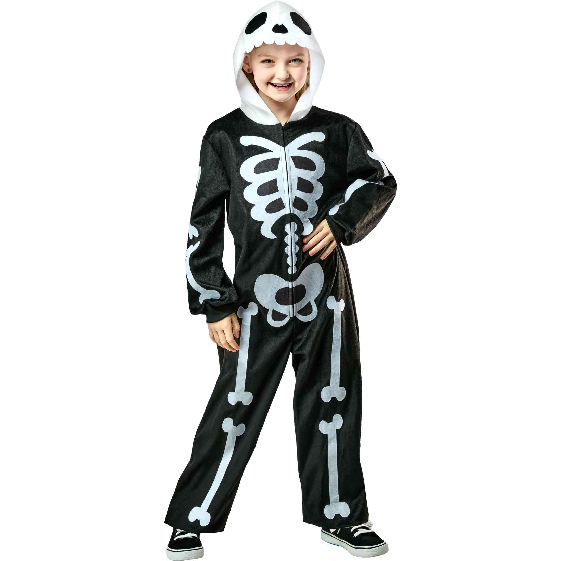 Skeleton Jumpsuit Halloween Costume for Children, Boy's Size S (6/8), by Way to Celebrate