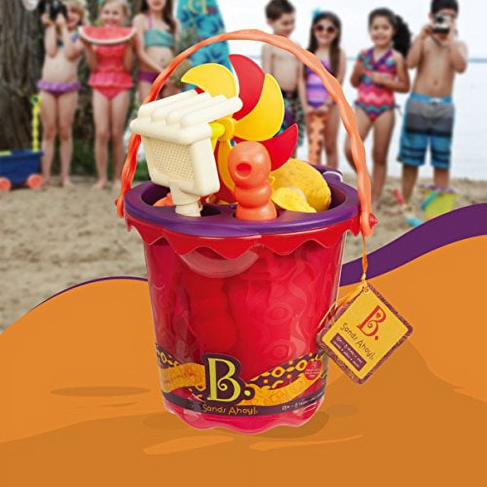 Playkidz Sandmax 2.3LB Bucket - Beach Day Fun Playset with Castle