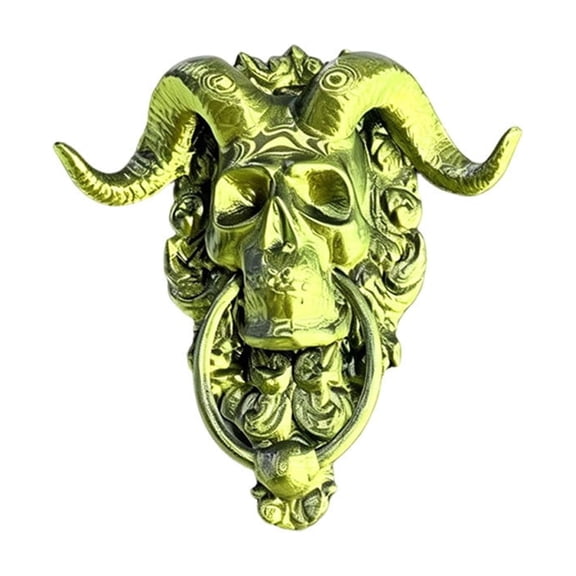 B Small Resin Ram Skull Wall Decor 3D Printed Gothic Goat Head Ornament For Door Garden Halloween Party Home Accent