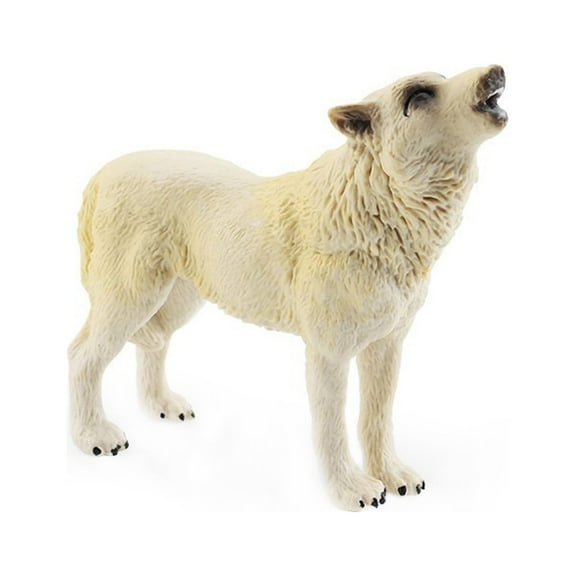 B Small White Wolf Animal Model Cub Figure Desktop Ornament Sand Table Decor For Kids